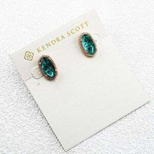 Kendra Scott Deep Sea Blue Glass Stud Earrings